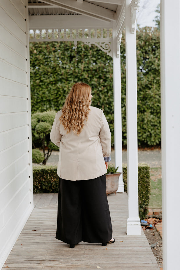 Boyfriend Blazer - Caramilk/Blue Check