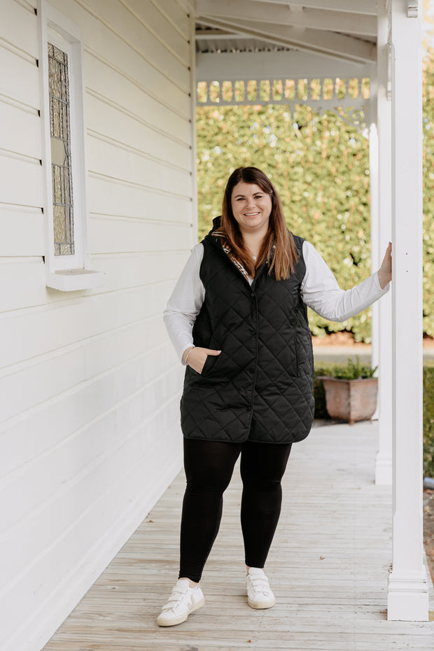 Quilted Vest - Black