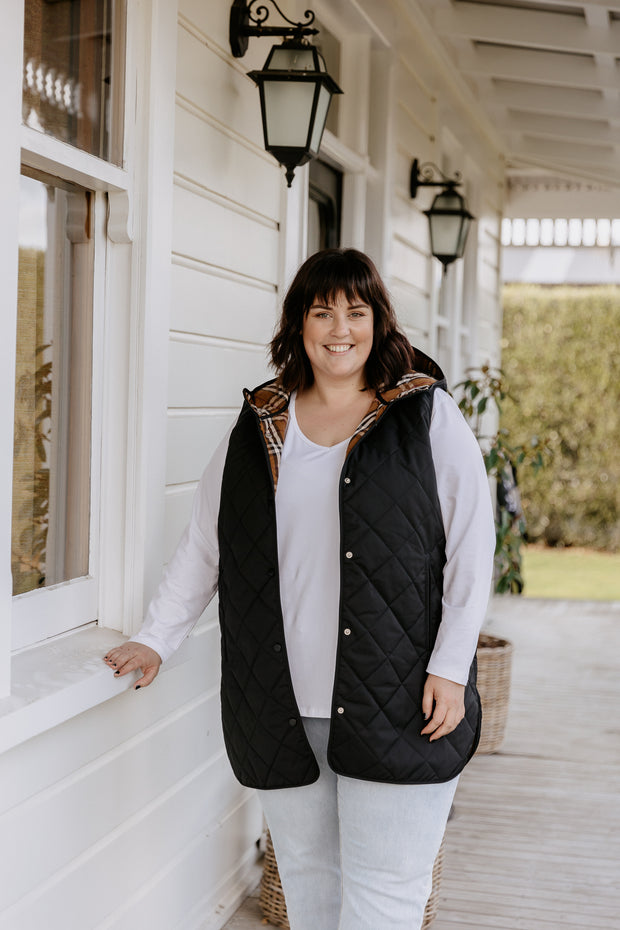 Quilted Vest - Black