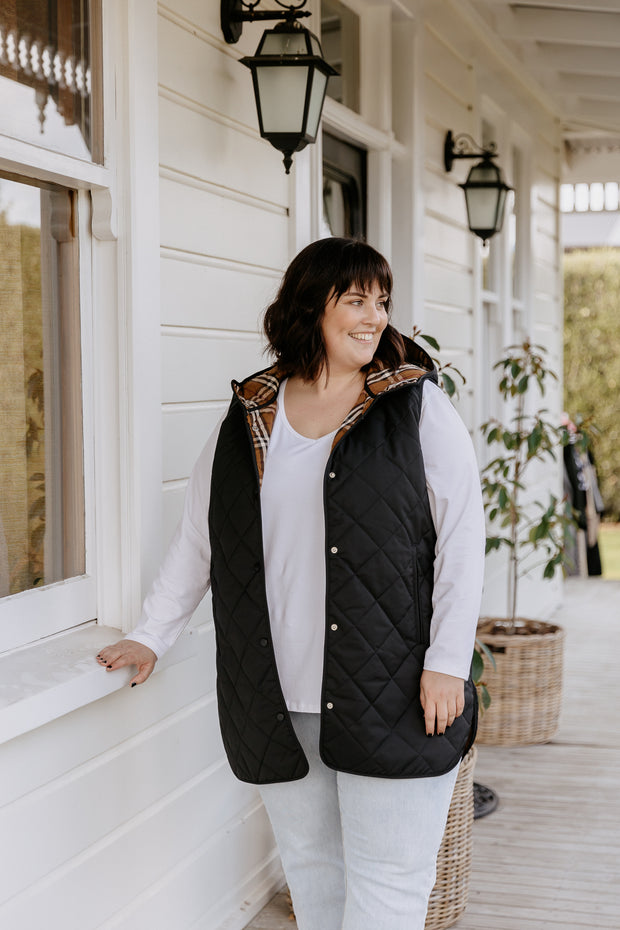 Quilted Vest - Black