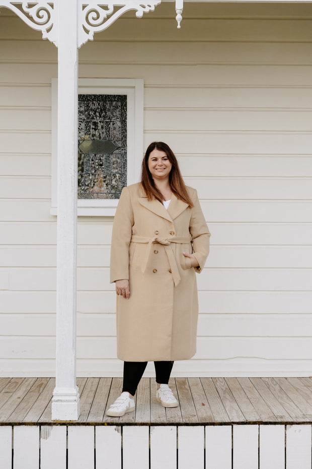 Wool Long Coat - Camel
