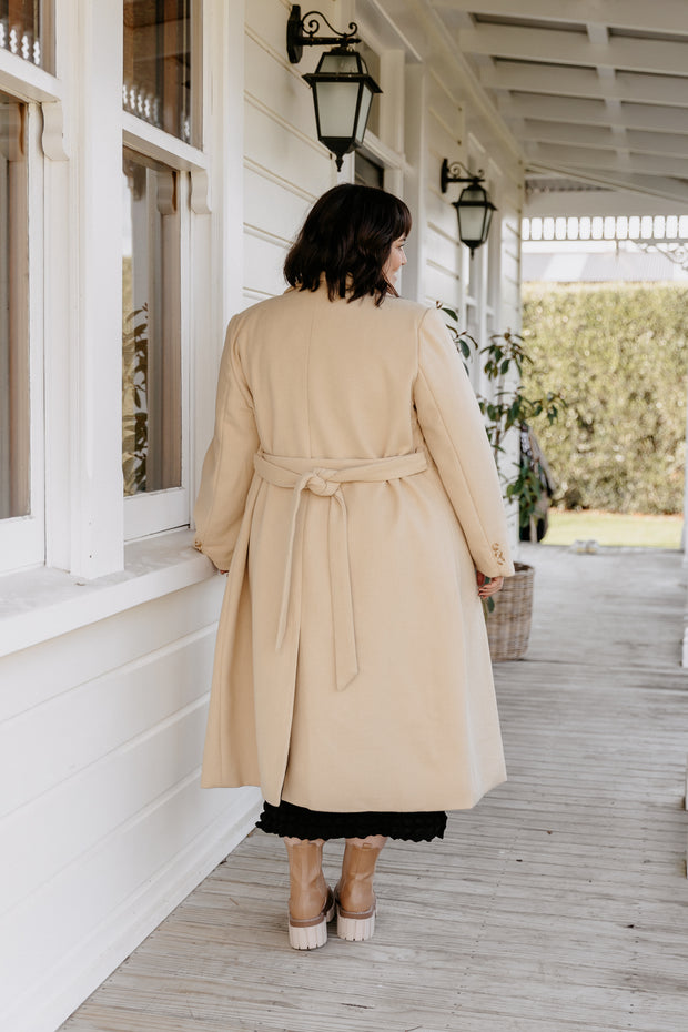 Wool Long Coat - Camel