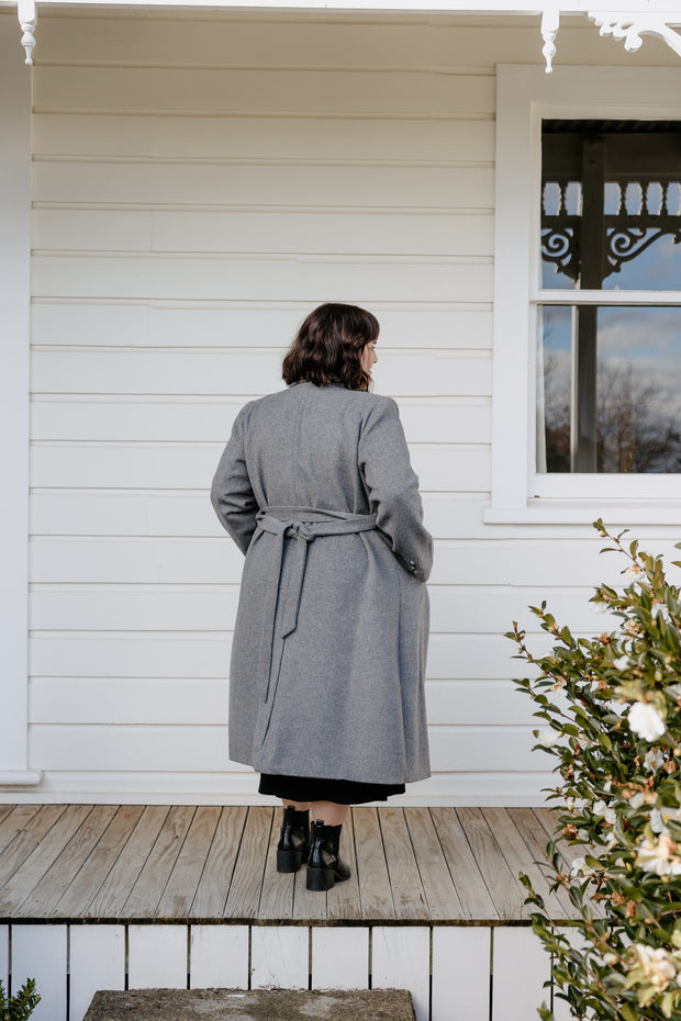 Wool Long Coat - Dark Grey