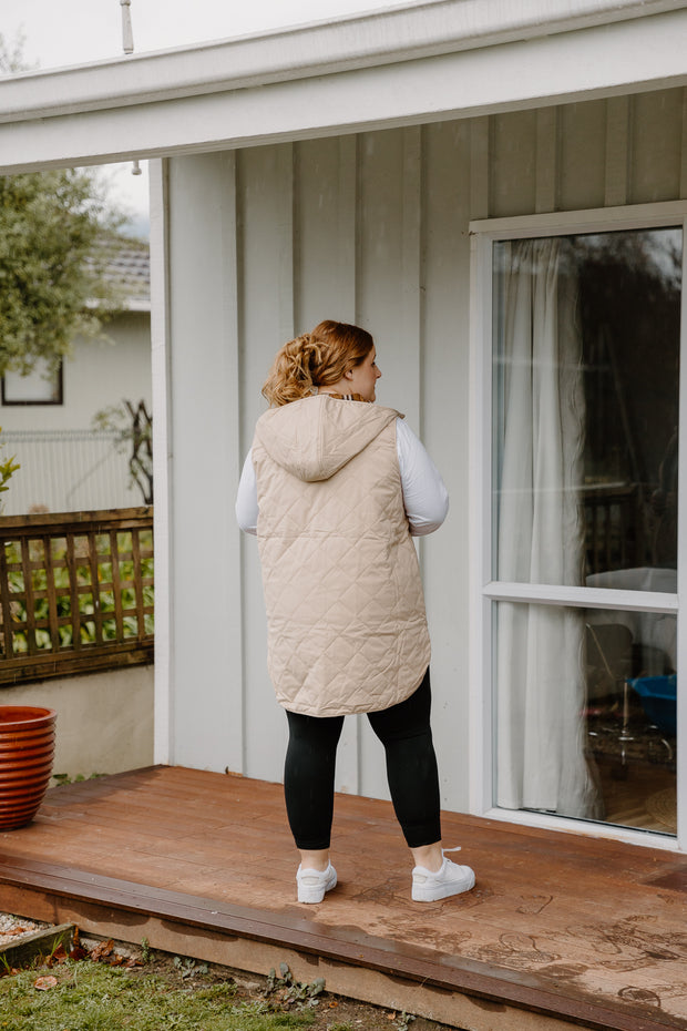 Quilted Vest - Cream/Beige