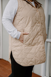 Quilted Vest - Cream/Beige