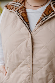 Quilted Vest - Cream/Beige