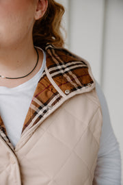 Quilted Vest - Cream/Beige