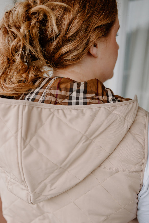 Quilted Vest - Cream/Beige