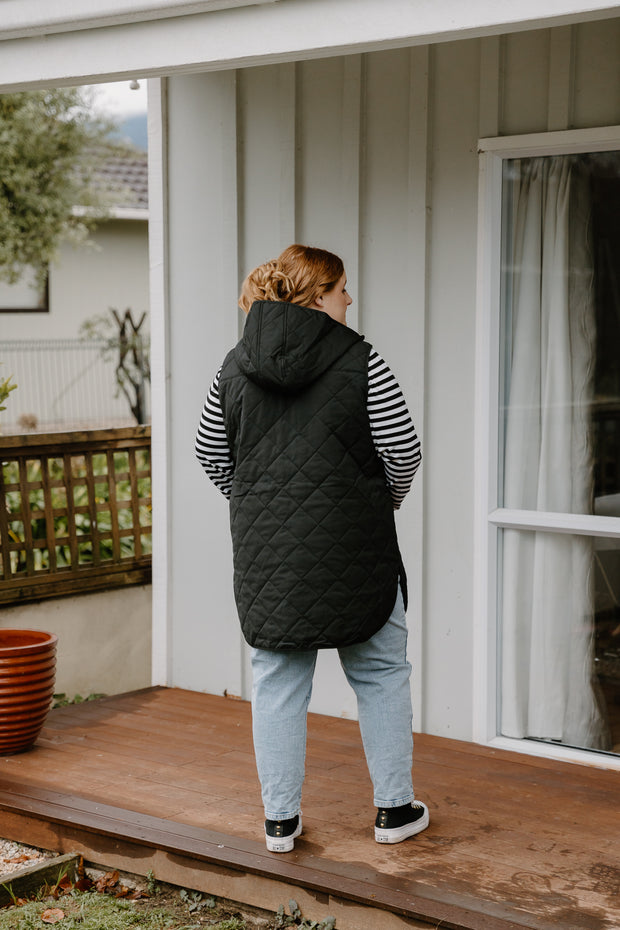 Quilted Vest - Black