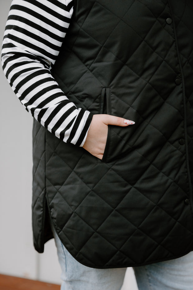 Quilted Vest - Black