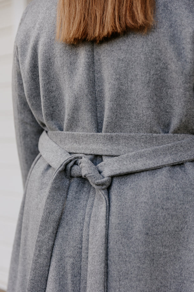 Wool Long Coat - Dark Grey