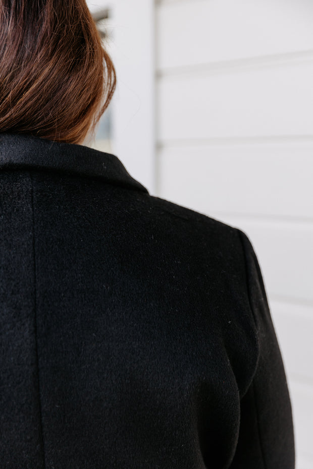Wool Long Coat - Black