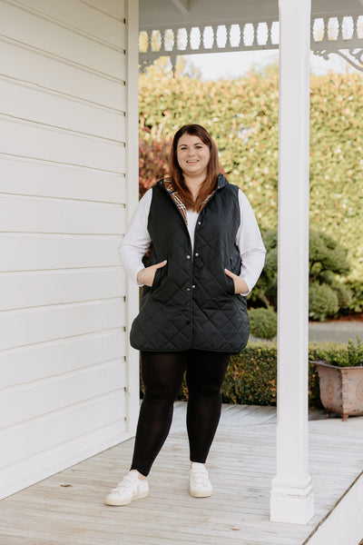 Quilted Vest - Black