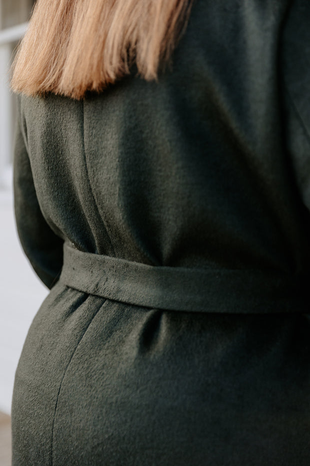 Wool Long Coat - Khaki