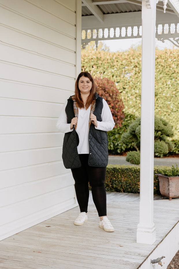 Quilted Vest - Black