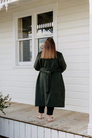 Wool Long Coat - Khaki