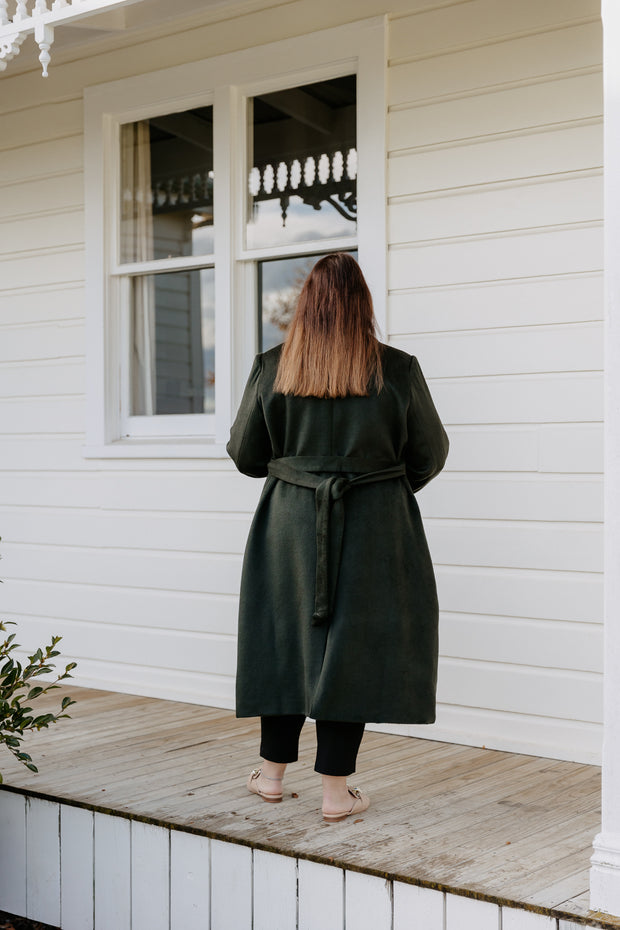 Wool Long Coat - Khaki