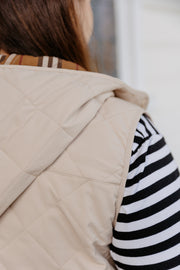 Quilted Vest - Cream/Beige