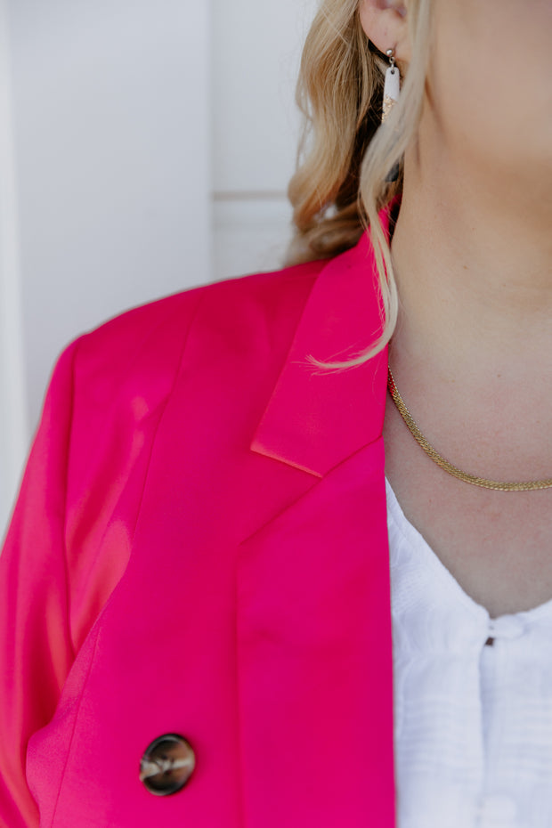 Longline Blazer - Pink