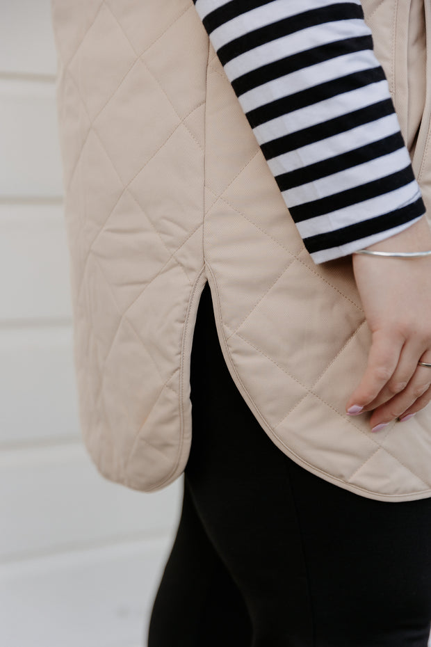 Quilted Vest - Cream/Beige