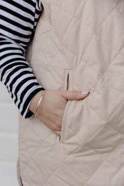 Quilted Vest - Cream/Beige