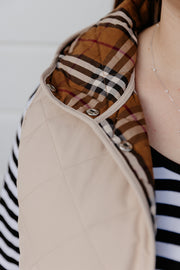 Quilted Vest - Cream/Beige