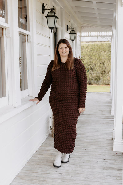 Elle Dress - Brown Bubble