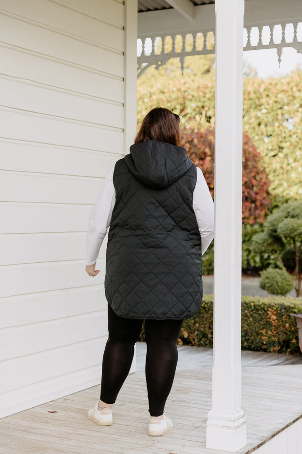 Quilted Vest - Black