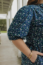 August Dress - Navy Floral