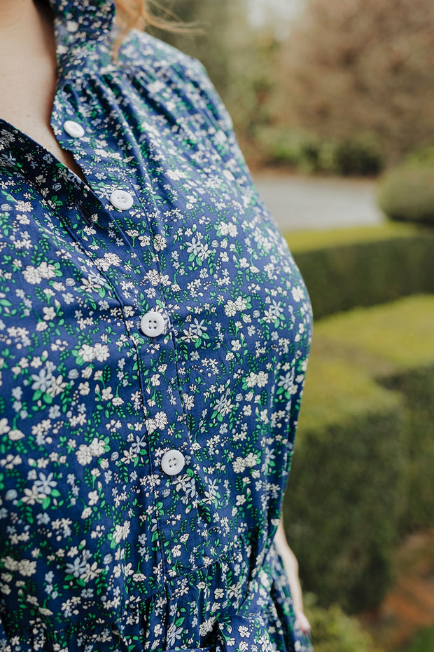 August Dress - Navy Floral