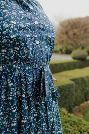 August Dress - Navy Floral