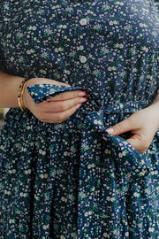 August Dress - Navy Floral