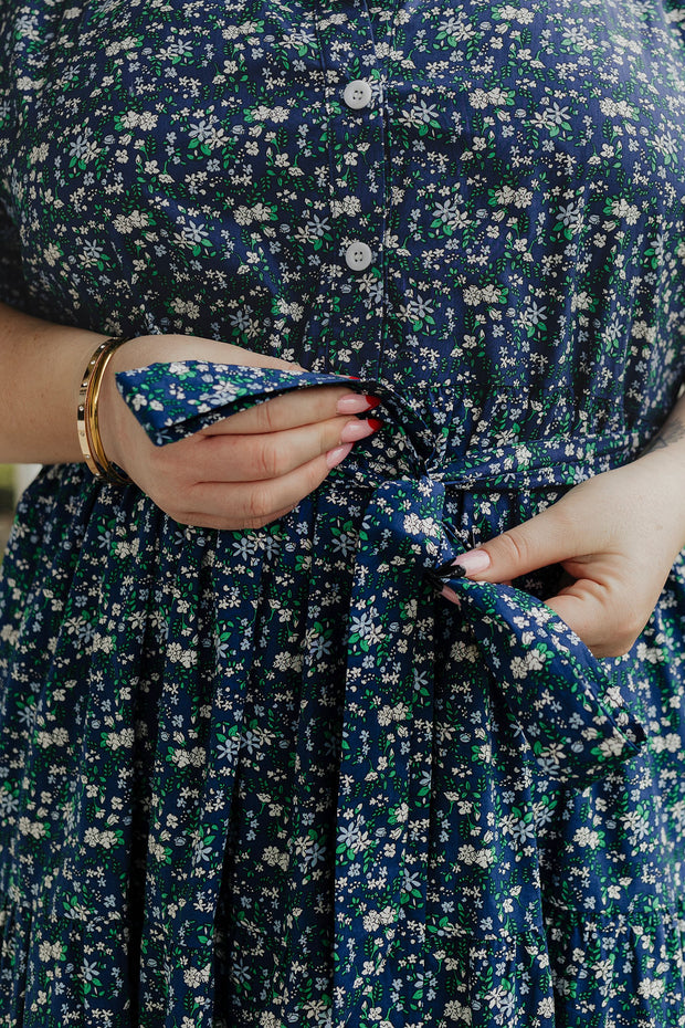 August Dress - Navy Floral