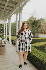 Bri Dress - Black & White Check