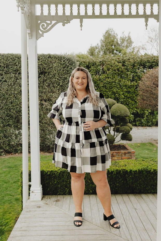 Bri Dress - Black & White Check