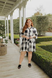 Bri Dress - Black & White Check