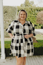 Bri Dress - Black & White Check