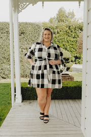 Bri Dress - Black & White Check