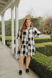 Bri Dress - Black & White Check