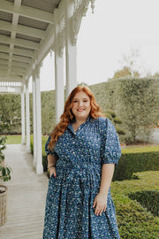 August Dress - Navy Floral