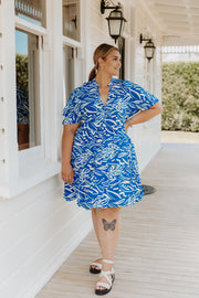 Meadow Dress - Blue/White Abstract