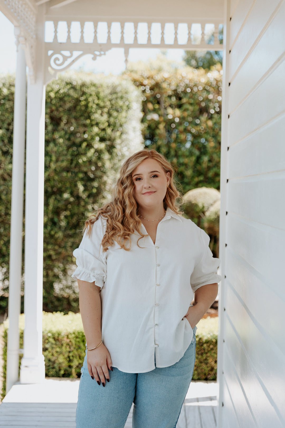 ruby rain linen top