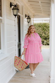 Meadow Dress - Pink Stripe